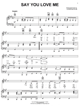 page one of Say You Love Me (Piano, Vocal & Guitar Chords (Right-Hand Melody))