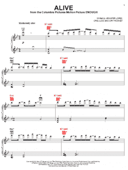 page one of Alive (Piano, Vocal & Guitar Chords (Right-Hand Melody))