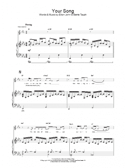 page one of Your Song (Piano, Vocal & Guitar Chords)