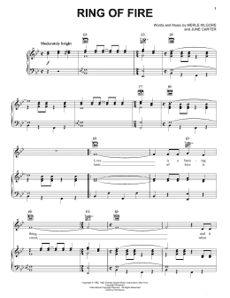 page one of Ring Of Fire (Piano, Vocal & Guitar Chords (Right-Hand Melody))