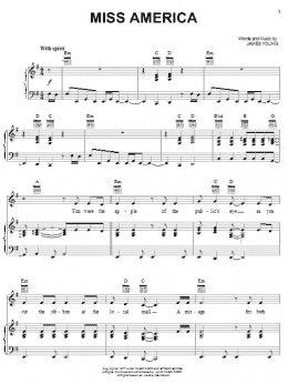 page one of Miss America (Piano, Vocal & Guitar Chords (Right-Hand Melody))