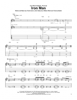 page one of Iron Man (Guitar Tab)