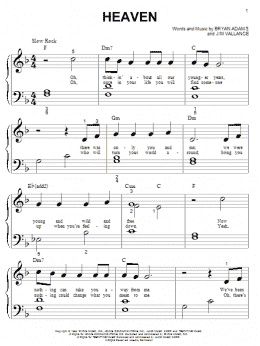 page one of Heaven (Big Note Piano)