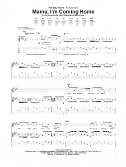 page one of Mama, I'm Coming Home (Guitar Tab)