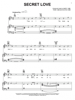 page one of Secret Love (Piano, Vocal & Guitar Chords (Right-Hand Melody))