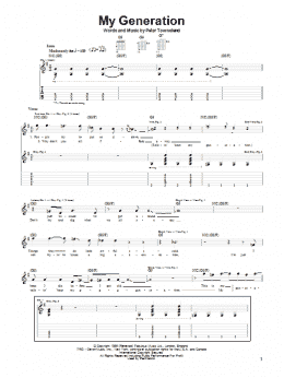 page one of My Generation (Guitar Tab)