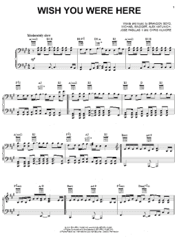 page one of Wish You Were Here (Piano, Vocal & Guitar Chords (Right-Hand Melody))