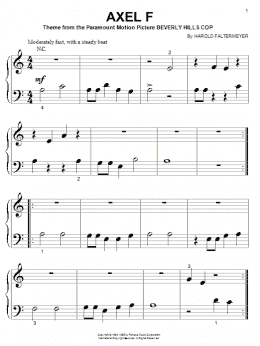 page one of Axel F (Big Note Piano)