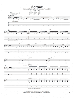 page one of Sorrow (Guitar Tab)