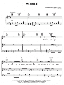 page one of Mobile (Piano, Vocal & Guitar Chords (Right-Hand Melody))