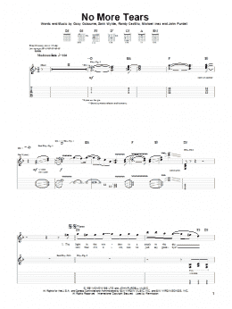 page one of No More Tears (Guitar Tab)