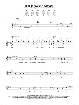 page one of It's Now Or Never (Easy Guitar)