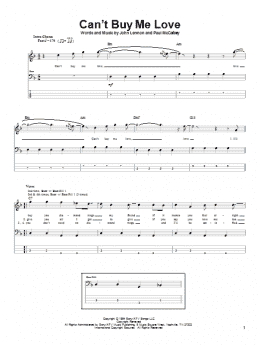 page one of Can't Buy Me Love (Bass Guitar Tab)