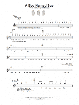 page one of A Boy Named Sue (Easy Guitar)