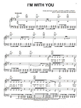 page one of I'm With You (Piano, Vocal & Guitar Chords (Right-Hand Melody))