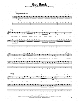 page one of Get Back (Bass Guitar Tab)