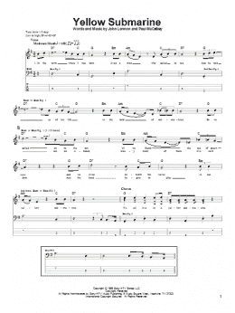 page one of Yellow Submarine (Bass Guitar Tab)