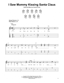 page one of I Saw Mommy Kissing Santa Claus (Easy Guitar)