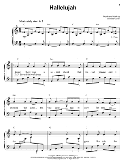 page one of Hallelujah (Easy Piano)