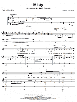 page one of Misty (Piano, Vocal & Guitar Chords (Right-Hand Melody))