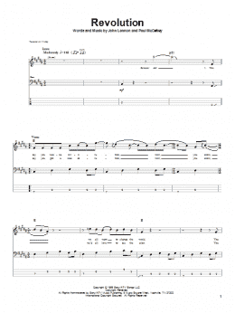 page one of Revolution (Bass Guitar Tab)