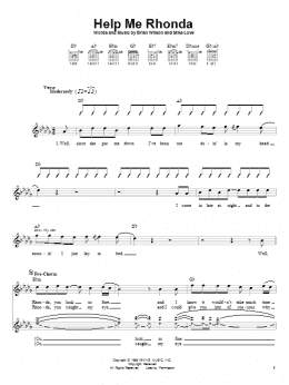 page one of Help Me Rhonda (Easy Guitar)