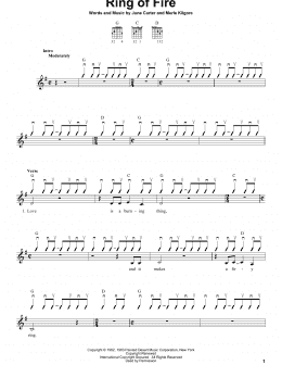 page one of Ring Of Fire (Easy Guitar)