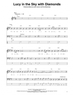 page one of Lucy In The Sky With Diamonds (Bass Guitar Tab)