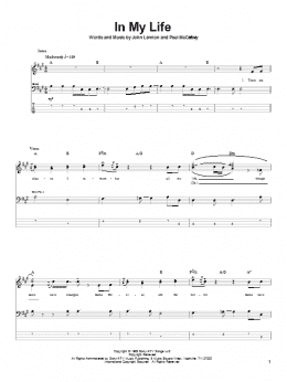 page one of In My Life (Bass Guitar Tab)