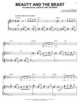 page one of Beauty And The Beast (Piano, Vocal & Guitar Chords (Right-Hand Melody))