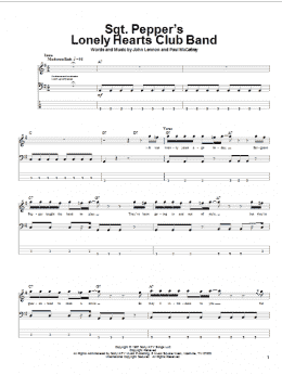 page one of Sgt. Pepper's Lonely Hearts Club Band (Bass Guitar Tab)