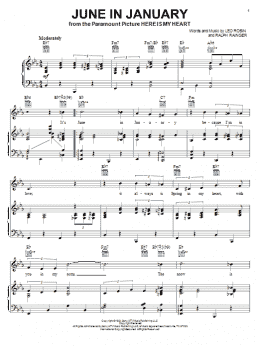 page one of June In January (Piano, Vocal & Guitar Chords (Right-Hand Melody))