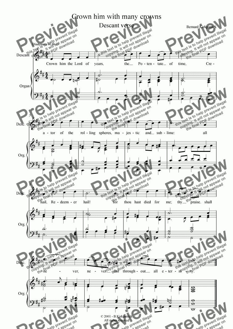 crown him with many crowns brass quintet sheet music
