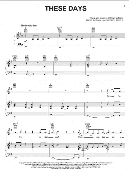 page one of These Days (Piano, Vocal & Guitar Chords (Right-Hand Melody))