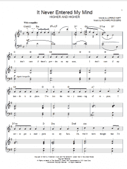 page one of It Never Entered My Mind (Piano, Vocal & Guitar Chords (Right-Hand Melody))