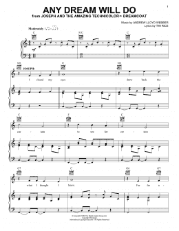 page one of Any Dream Will Do (Piano, Vocal & Guitar Chords (Right-Hand Melody))