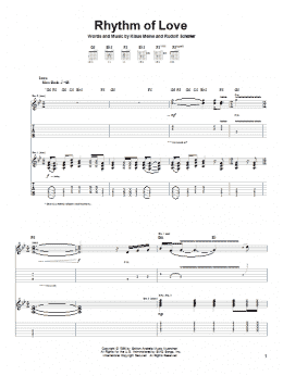 page one of Rhythm Of Love (Guitar Tab)