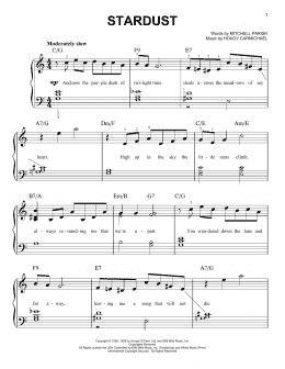 page one of Stardust (Easy Piano)