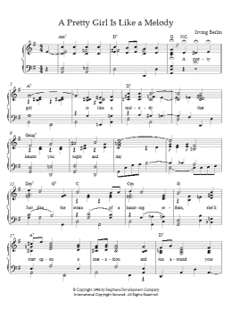 page one of A Pretty Girl Is Like A Melody (Piano Solo)