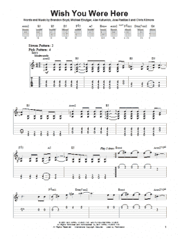 page one of Wish You Were Here (Easy Guitar Tab)