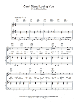 page one of Can't Stand Losing You (Piano, Vocal & Guitar Chords)