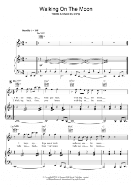 page one of Walking On The Moon (Piano, Vocal & Guitar Chords)