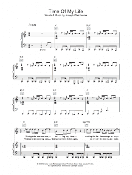 page one of Time Of My Life (Piano, Vocal & Guitar Chords)