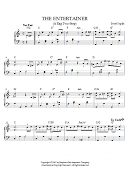 page one of The Entertainer (Piano Solo)