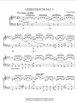 page one of Liebestraum No. 3 (Piano Solo)