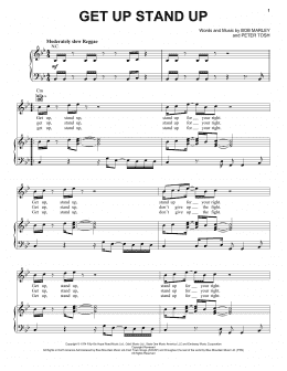 page one of Get Up Stand Up (Piano, Vocal & Guitar Chords (Right-Hand Melody))