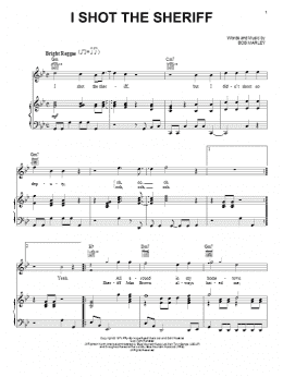 page one of I Shot The Sheriff (Piano, Vocal & Guitar Chords (Right-Hand Melody))