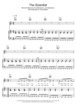 page one of The Scientist (Piano, Vocal & Guitar Chords)