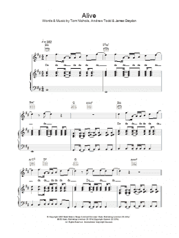 page one of Alive (Piano, Vocal & Guitar Chords)