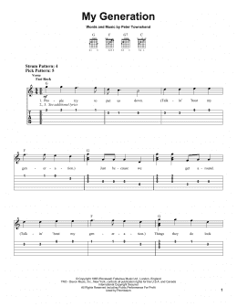 page one of My Generation (Easy Guitar)